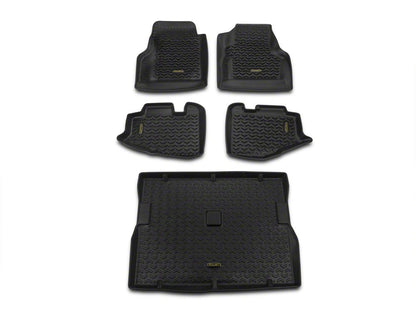 Barricade Front, Rear and Cargo Floor Mats; Black (97-06 Jeep Wrangler TJ)
