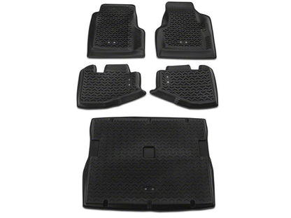 Barricade Front, Rear and Cargo Floor Mats; Black (97-06 Jeep Wrangler TJ)