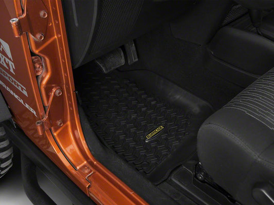 Barricade Front and Rear Floor Mats; Black (07-18 Jeep Wrangler JK 2-Door)