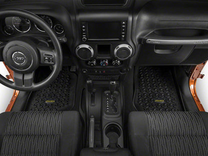 Barricade Front and Rear Floor Mats; Black (07-18 Jeep Wrangler JK 2-Door)