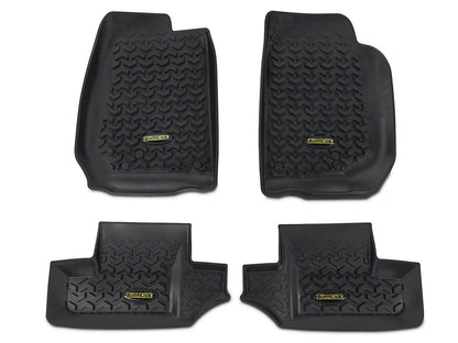 Barricade Front and Rear Floor Mats; Black (07-18 Jeep Wrangler JK 2-Door)