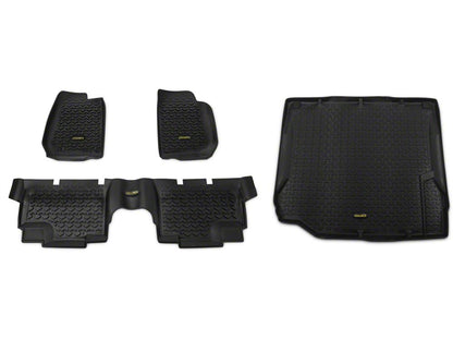 Barricade Front, Rear and Cargo Floor Mats; Black (11-18 Jeep Wrangler JK 4-Door)