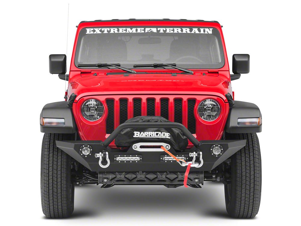 Barricade Trail Force HD Front Bumper with LED Lights and 9,500 lb. Winch (18-25 Jeep Wrangler JL)
