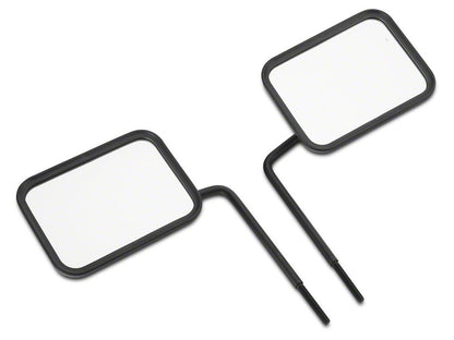 Barricade Rectangular Adventure Mirrors; Textured Black (66-25 Jeep CJ5, CJ7, Wrangler YJ, TJ, JK & JL)