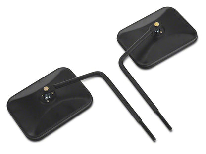 Barricade Rectangular Adventure Mirrors; Textured Black (66-25 Jeep CJ5, CJ7, Wrangler YJ, TJ, JK & JL)