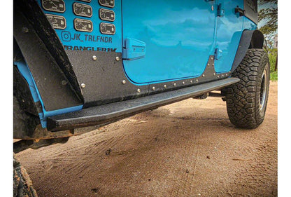 Barricade HD Rock Sliders with LED Rock Lights; Textured Black (07-18 Jeep Wrangler JK 4-Door)