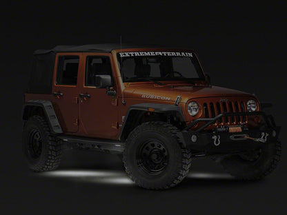 Barricade HD Rock Sliders with LED Rock Lights; Textured Black (07-18 Jeep Wrangler JK 4-Door)