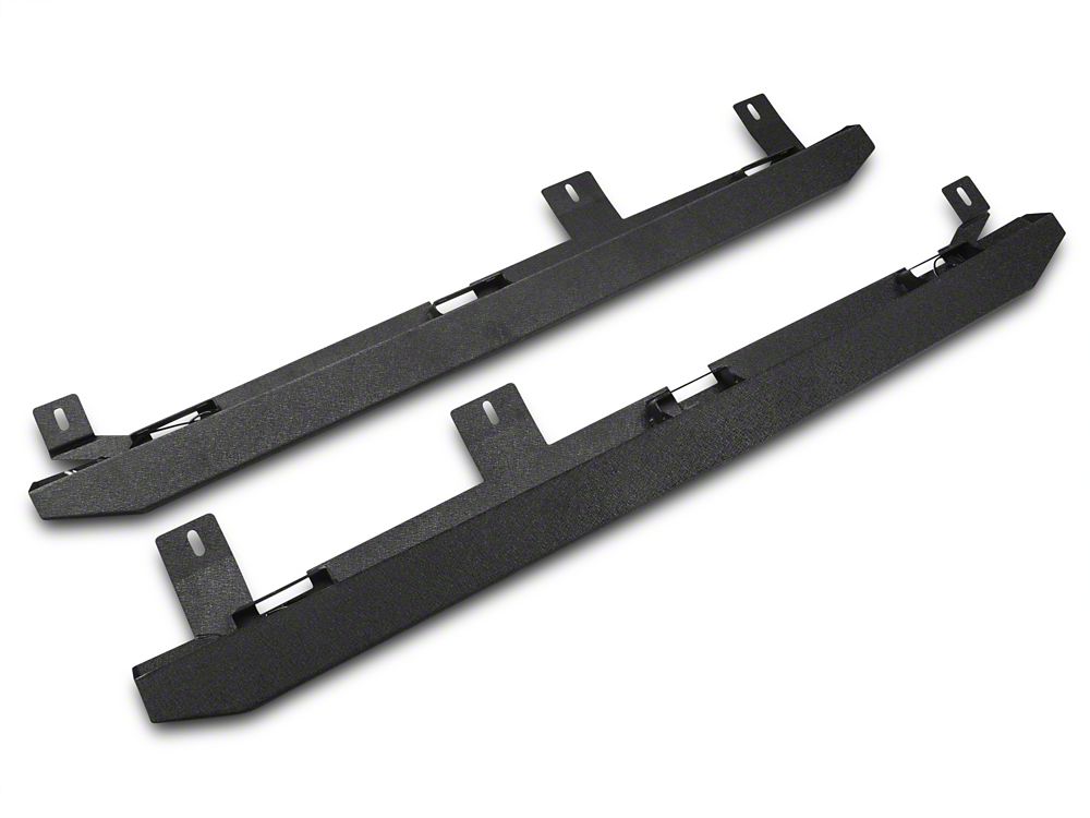Barricade HD Rock Sliders with LED Rock Lights; Textured Black (07-18 Jeep Wrangler JK 4-Door)