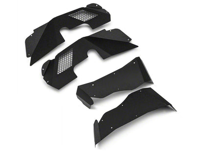 Barricade Aluminum Inner Fender Liners; Textured Black (07-18 Jeep Wrangler JK)