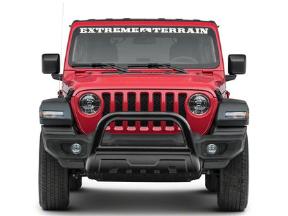 Barricade 3.50-Inch Oval Bull Bar with Skid Plate; Black (18-25 Jeep Wrangler JL)