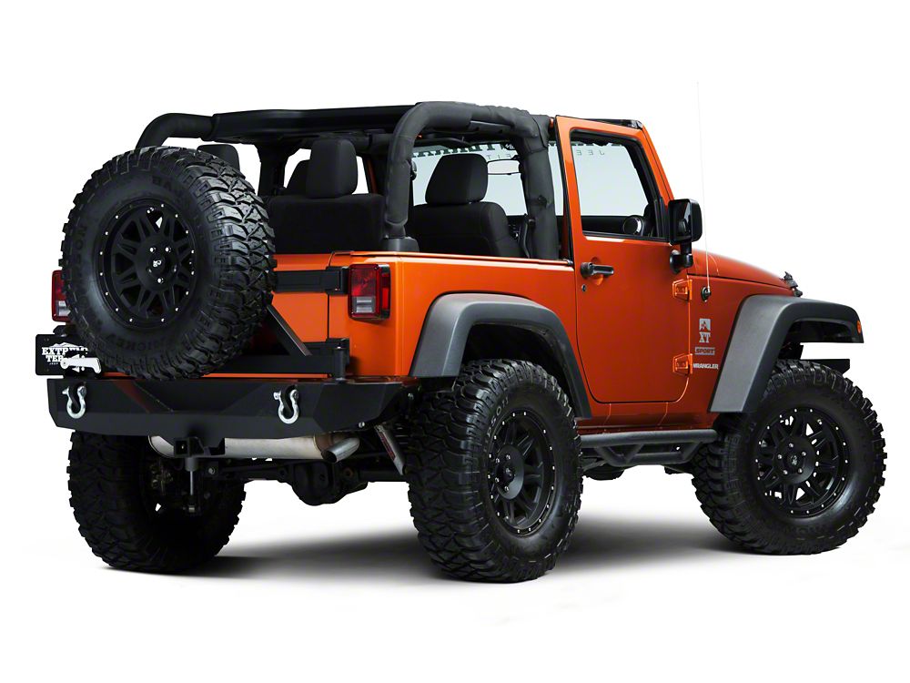 Barricade Trail Force HD Rear Bumper with Tire Carrier (07-18 Jeep Wrangler JK)