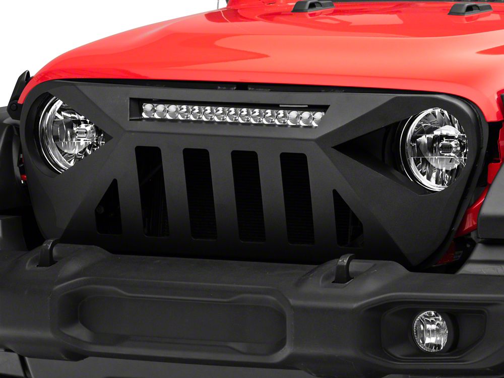 Barricade Dark Star Aluminum Grille with 20-Inch LED Light Bar (18-25 Jeep Wrangler JL)