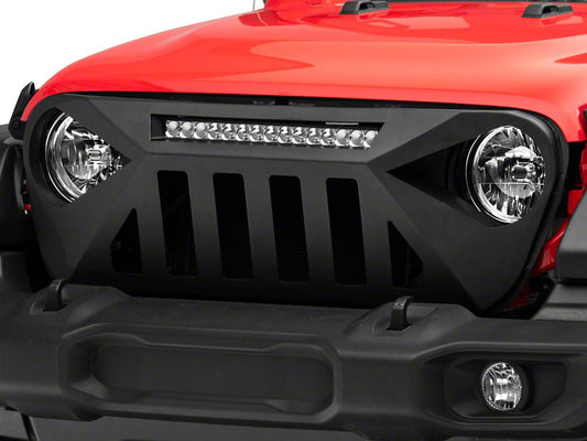 Barricade Dark Star Aluminum Grille with 20-Inch LED Light Bar (18-25 Jeep Wrangler JL)