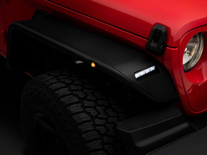 Barricade Tubular Fender Flares with LED DRL and Marker Lights (18-25 Jeep Wrangler JL)
