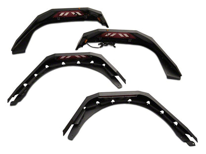Barricade X-Series Fender Flares; Rear; Red Inserts (18-25 Jeep Wrangler JL)