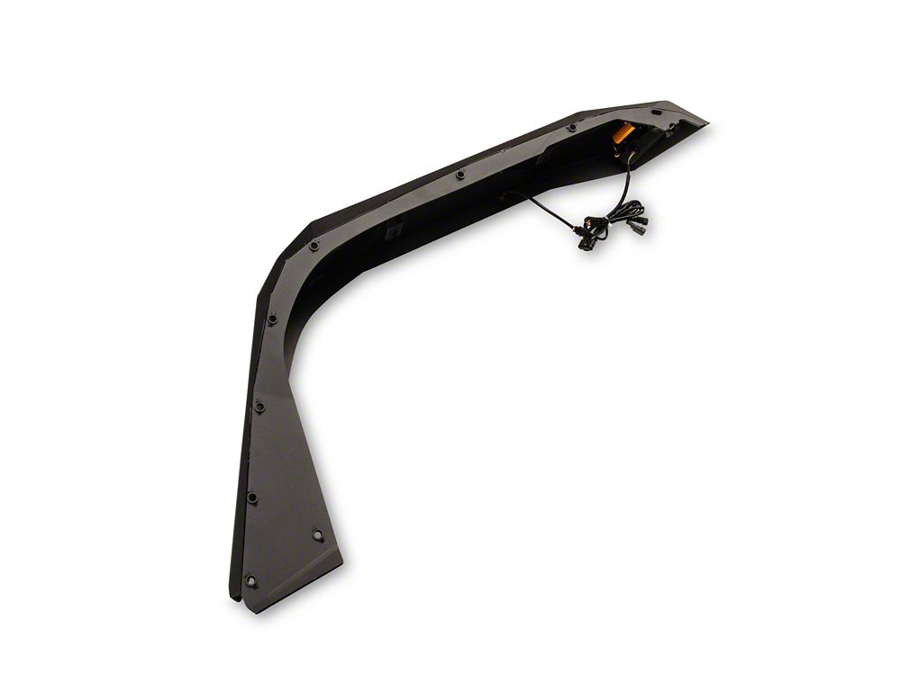 Barricade X-Series Fender Flares with LED DRL and Marker Lights; Black Inserts (18-25 Jeep Wrangler JL)