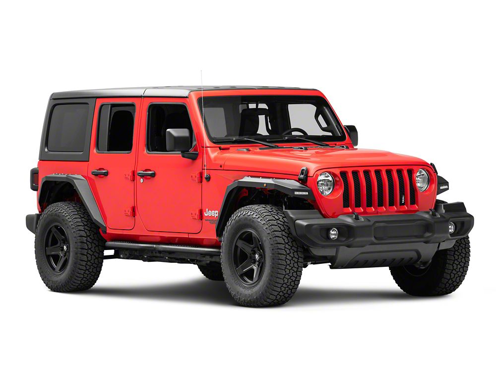 Barricade X-Series Fender Flares with LED DRL and Marker Lights; Black Inserts (18-25 Jeep Wrangler JL)