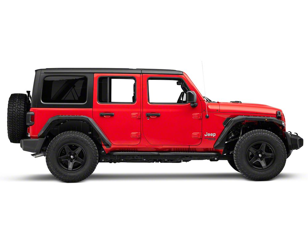 Barricade X-Series Fender Flares with LED DRL and Marker Lights; Black Inserts (18-25 Jeep Wrangler JL)