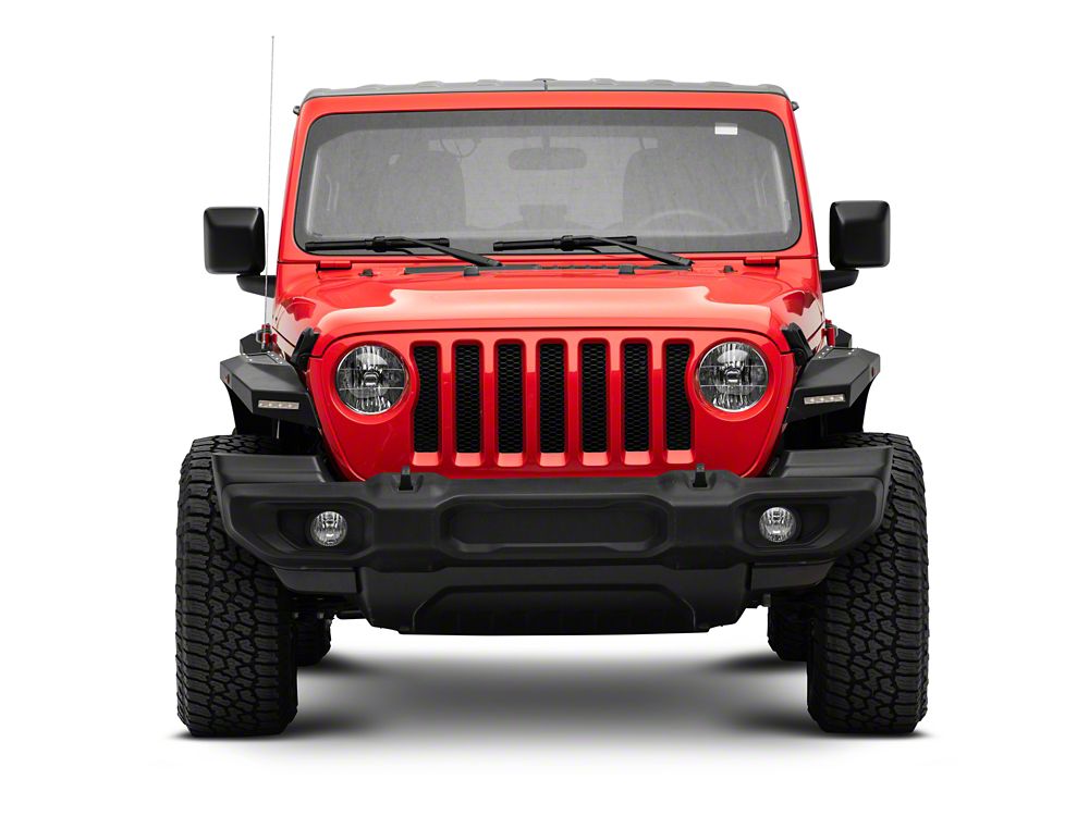 Barricade X-Series Fender Flares with LED DRL and Marker Lights; Black Inserts (18-25 Jeep Wrangler JL)