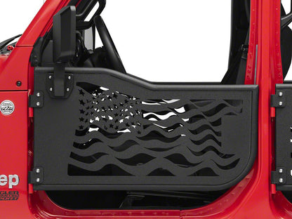 Barricade US Flag Tubular Doors With Mirrors (18-25 Jeep Wrangler JL 4-Door)