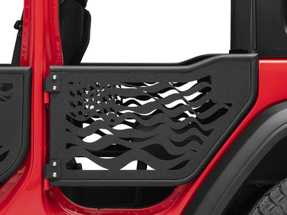 Barricade US Flag Tubular Doors With Mirrors (18-25 Jeep Wrangler JL 4-Door)