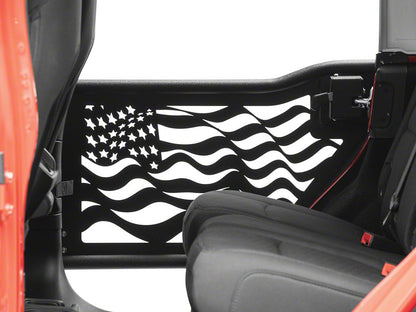 Barricade US Flag Tubular Doors With Mirrors (18-25 Jeep Wrangler JL 4-Door)