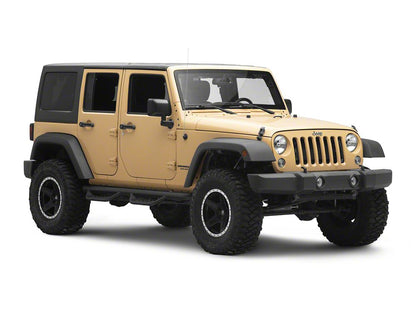 Barricade Tubular Drop Steps; Fine Textured Black (07-18 Jeep Wrangler JK 4-Door)
