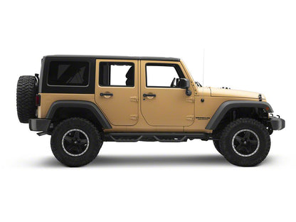 Barricade Tubular Drop Steps; Fine Textured Black (07-18 Jeep Wrangler JK 4-Door)