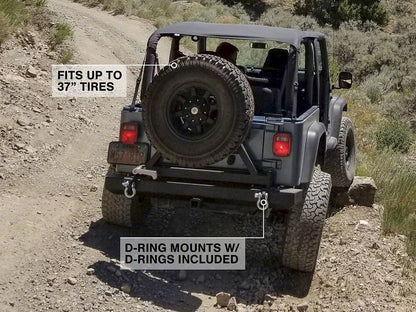 Barricade Classic Rear Bumper with Tire Carrier (87-06 Jeep Wrangler YJ & TJ)