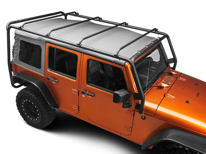 Barricade Trail Force HD Rear Bumper with Roof Rack; Textured Black (07-18 Jeep Wrangler JK 4-Door)