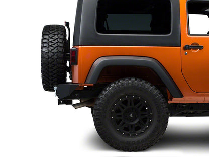 Barricade Trail Force HD Rear Bumper with Roof Rack; Textured Black (07-18 Jeep Wrangler JK 4-Door)