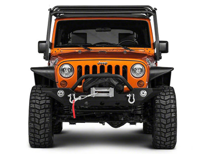 Barricade Trail Force HD Rear Bumper with Roof Rack; Textured Black (07-18 Jeep Wrangler JK 4-Door)