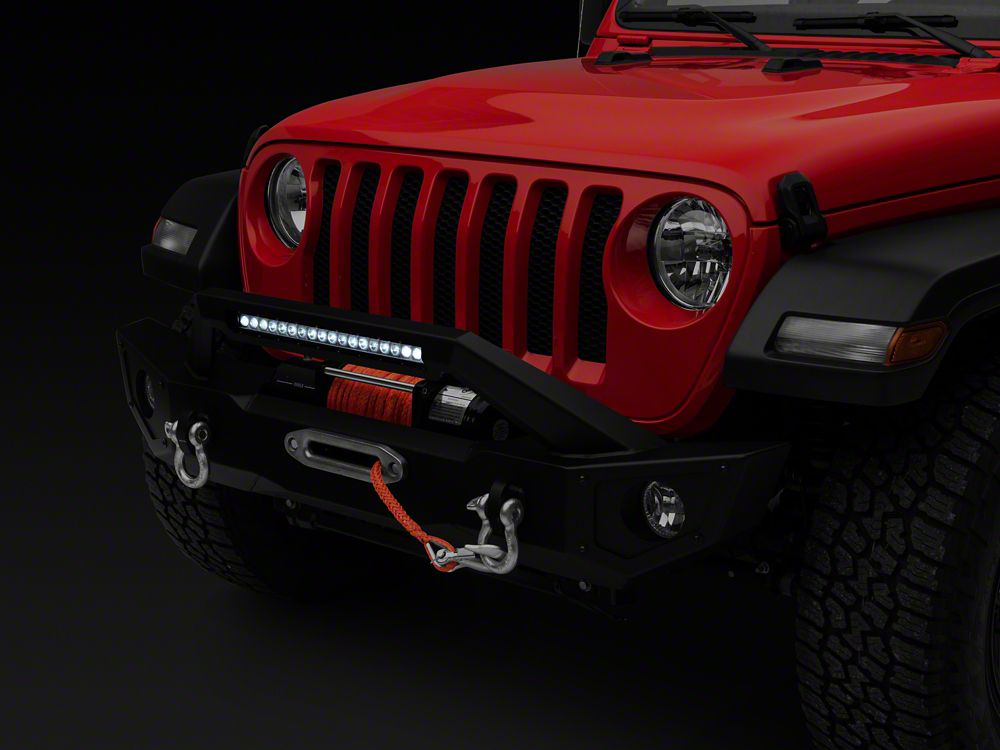Barricade HD Front Bumper with 20-Inch Light Bar and Skid Plate (18-26 Jeep Wrangler JL)