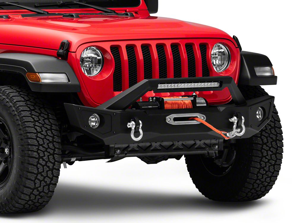 Barricade HD Front Bumper with 20-Inch Light Bar and Skid Plate (18-26 Jeep Wrangler JL)