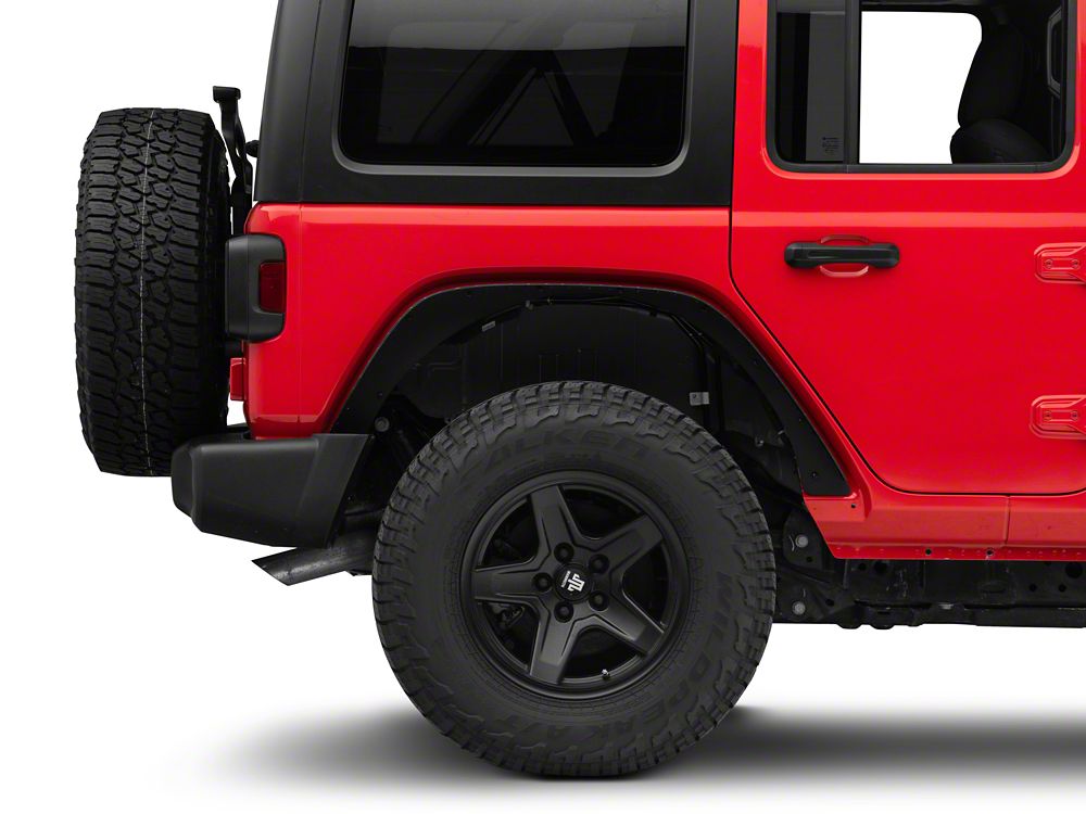 Barricade HD Flat Fender Flares with LED DRL and Turn Signal; Front and Rear (18-26 Jeep Wrangler JL)