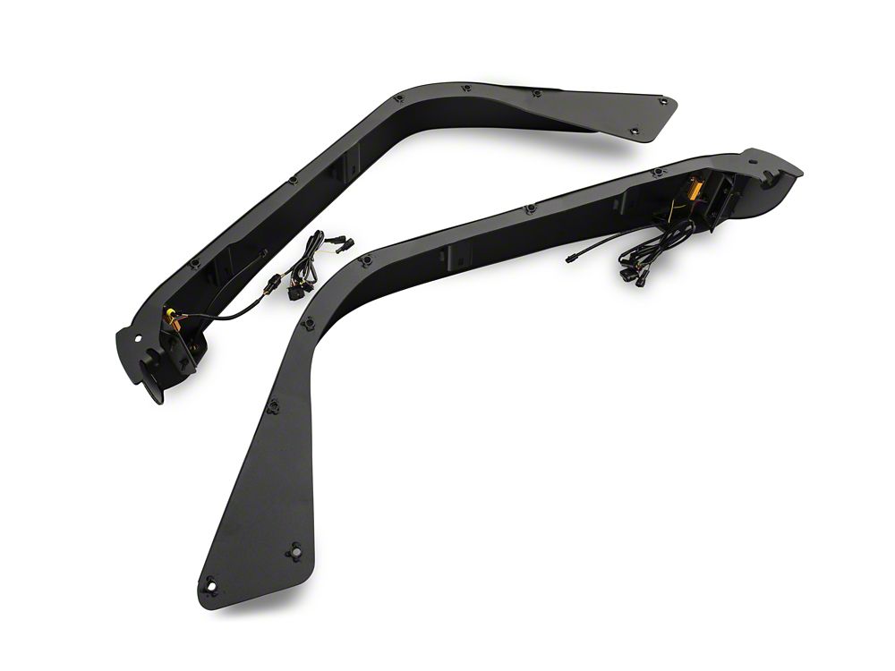 Barricade HD Flat Fender Flares with LED DRL and Turn Signal; Front and Rear (18-26 Jeep Wrangler JL)