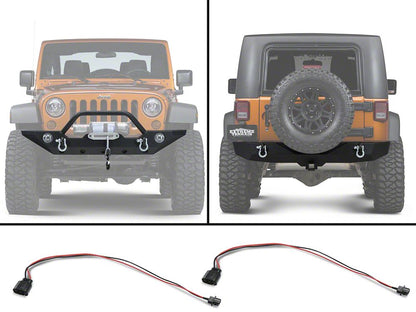 Barricade Trail Force HD Front and Rear Bumpers with 18-Inch Fog Light Extension Harness (11-18 Jeep Wrangler JK)