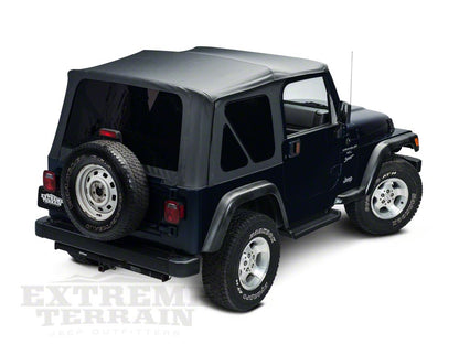 Barricade Replacement Soft Top with Tinted Windows for Half Doors w/ Door Skins; Black Diamond (97-06 Jeep Wrangler TJ)
