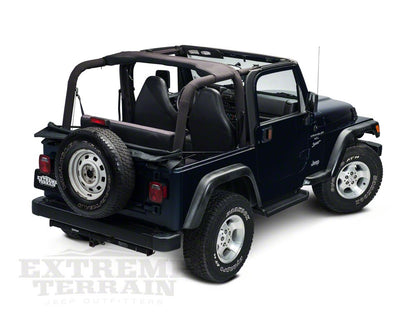 Barricade Replacement Soft Top with Tinted Windows for Half Doors w/ Door Skins; Black Diamond (97-06 Jeep Wrangler TJ)