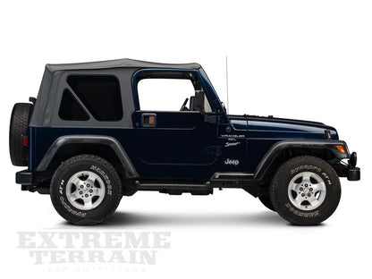 Barricade Replacement Soft Top with Tinted Windows for Half Doors w/ Door Skins; Black Diamond (97-06 Jeep Wrangler TJ)