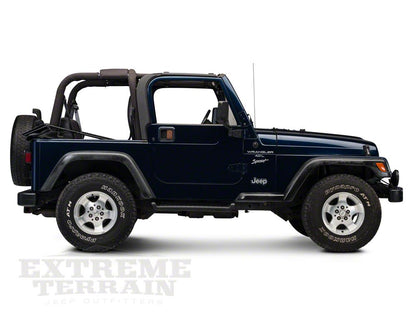 Barricade Replacement Soft Top with Tinted Windows for Half Doors w/ Door Skins; Black Diamond (97-06 Jeep Wrangler TJ)