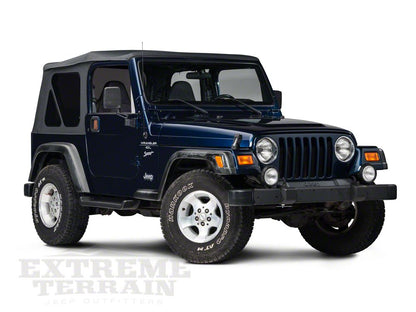 Barricade Replacement Soft Top with Tinted Windows for Half Doors w/ Door Skins; Black Diamond (97-06 Jeep Wrangler TJ)