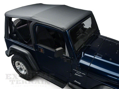 Barricade Replacement Soft Top with Tinted Windows for Half Doors w/ Door Skins; Black Diamond (97-06 Jeep Wrangler TJ)