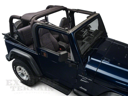Barricade Replacement Soft Top with Tinted Windows for Half Doors w/ Door Skins; Black Diamond (97-06 Jeep Wrangler TJ)