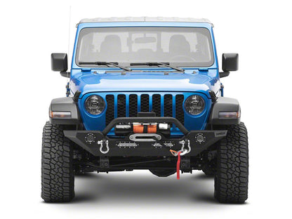 Barricade Trail Force HD Front Bumper with LED Lights and 9,500 lb. Winch (20-25 Jeep Gladiator JT)