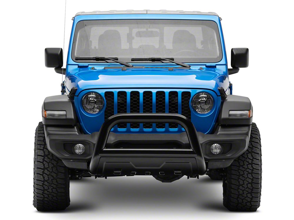 Barricade 3.50-Inch Oval Bull Bar with Skid Plate; Black (20-25 Jeep Gladiator JT)
