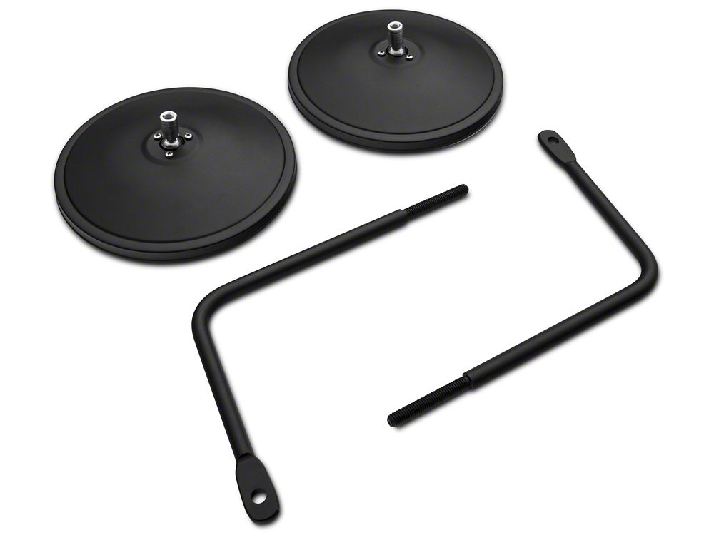Barricade Round Adventure Mirrors; Textured Black (20-25 Jeep Gladiator JT)
