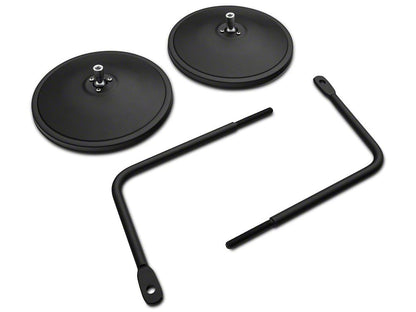 Barricade Round Adventure Mirrors; Textured Black (20-25 Jeep Gladiator JT)