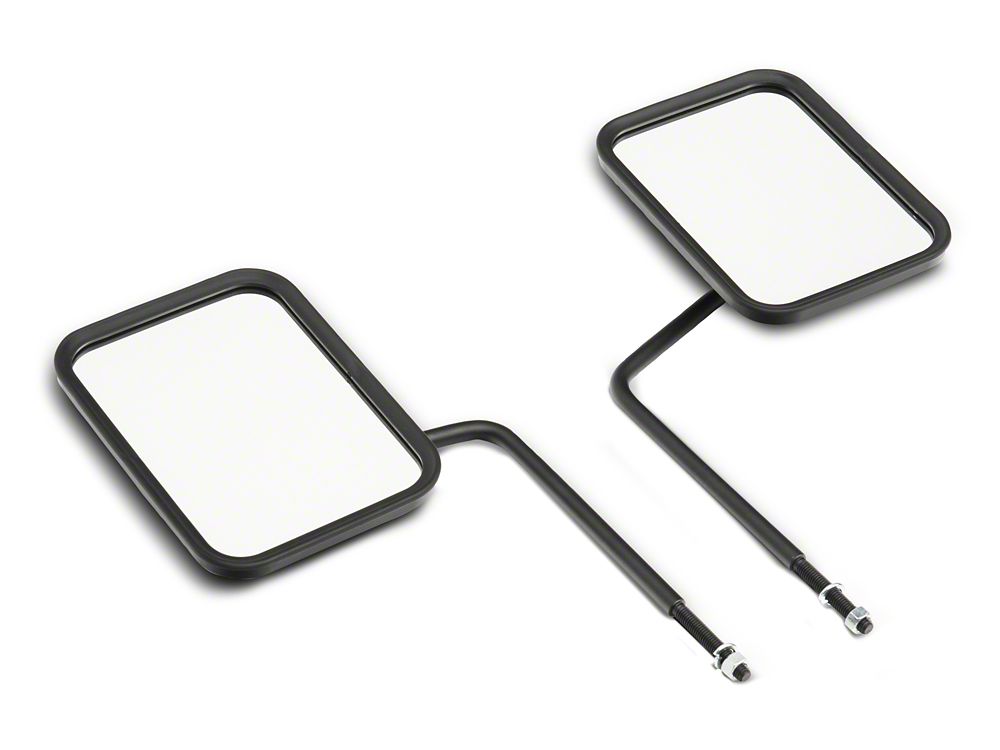 Barricade Rectangular Adventure Mirrors; Textured Black (20-25 Jeep Gladiator JT)