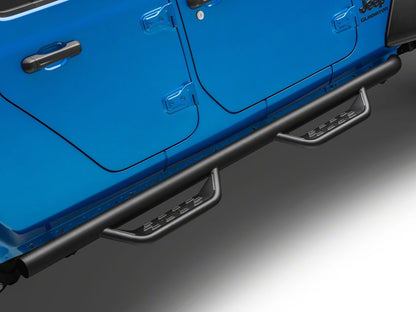 Barricade Tubular Drop Steps; Fine Textured Black (20-25 Jeep Gladiator JT)